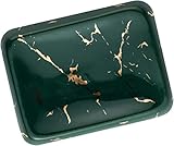 Angoily 2 Stück Organizer Teller Spülbecken Behälter Mini Schwamm Snacks Badewanne Tablett Keramik Rechteckig Küche Schminktisch