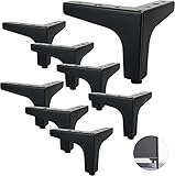 SENENQU 8er-Set Sofafüße Metall 10 cm, Metall Möbelfüße Belastung bis 800 KG Möbelfuß Schwarz, Tischhalterung aus Schmiedeeisen/Sofa, Fuß für TV-Möbel, Kleiderschrank