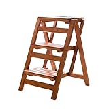Tritthocker Stuhl Holz Klappregal Leiter Multifunktions-Mobilgestell, 3 Stufen (Farbe: 1#)