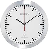 PEARL K�chen-Funkuhr Wanduhr: Elegante Funk-Wanduhr im Alugeh�use, Versandr�ckl�Ufer (K�chenuhr Wanduhr)