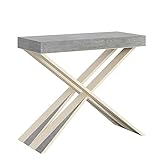 Decor Space Konsolentisch Brescia ausziehbar aus Holz für Esszimmer (ausziehbar bis 196 cm, Beton)