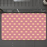 Badematte rutschfest waschbar Badvorleger,Polka Dots, Geometrisch, Modern, Klassisch, Retro, Vintage, Romantische Kreise, Runde,weich Mikrofaser saugstark Badteppich für Badezimmer Badewanne, 40x60 cm