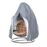 HONCENMAX Abdeckung für Hängesessel/Schwingsessel/Hängekorb mit Reißverschluss - Garten Rattan Wicker Hängesessel wasserdichte Möbel Schutzhülle - Oxford 210D Gewebe und Innen mit PVC Beschichtet