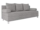 Mirjan24 Schlafsofa Dover, Sofa mit Bettkasten und Schlaffunktion, Bettsofa, Farbauswahl, Schlafcouch mit Chromfüße, Couch vom Hersteller, Couchgarnitur (Schlafsofa ohne Polsterhocker, Lawa 05)