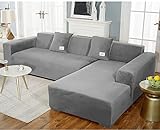 uyeoco Samt Sofabezug L-Form Couchbezug Weich 1 Stück Elastische Lounge-Sessel Sofahusse waschbare Katzen Hunden Möbelschutz ( Color : J , Size : 190-230cm )