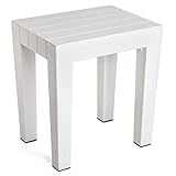 Sanixa TA4436501 Hochwertiger Dusch-Hocker Weiß | 130 Kg Tragkraft | Badhocker Duschsitz DIN EN 12520 | ABS | Leicht, robust| Multifunktions-Sitz