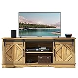 Großer TV-Schrank TV Stand Sideboard Entertainment Center mit 2 klassischen Schiebetüren Einstellbare Regale für Wohnzimmer Esszimmer Landhaus Modernes Design 150 * 40 * 60cm, Vintage Braun