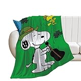 Snoopy Kuscheldecke Flanell Decke,3D Drucken Microfaser Flauschig Weich Warm Plüsch Wohndecke Fleece Tagesdecke Decke Für Sofa Und Bett 60x80in(150x200cm)
