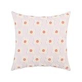 AKCHDZAW Kissenbezug Romantische Blumenkissenbedeckung Rosa Lila Gelbgrüne Kissenabdeckung Für Heimdekoration Wohnzimmer Schlafzimmer Sofa-Light Pink 45X45Cm