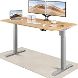 Desktronic Höhenverstellbarer Schreibtisch (160x80 cm) - Sitz- & Stehpult mit Ladebuchsen - Schreibtisch Höhenverstellbar Elektrisch Touchscreen & Stahlfüßen - Schreibtisch Höhenverstellbar