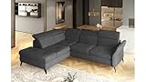 Stylefy Ecksofa Valentino - Polsterecke (HxBxL): 95x215x260 cm - Eckcouch Kunstleder Cayenne Beton Links ohne Schlaffunktion