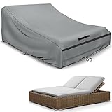 Schleuder Sonnenliegen-Abdeckung für 2 Personen, 210 x 160 x 35/75 cm, 420D-Abdeckung, Doppelliege, Outdoor, wasserdicht, Doppel-Sonnenliege, Relaxer, Gartenliege, Schutzhülle, winddicht, UV-beständig
