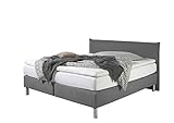 Maintal Boxspringbett Point, 180 x 200 cm, Stoff, Bonellfederkern Matratze h2, Grau