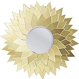Kare Design Sonnenspiegel, Wandspiegel, Gold, rund, Ø120cm