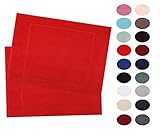 Betz 2er Set Badvorleger Badematte Badteppich Duschvorleger Frottee Premium Größe 50x70 cm 100% Baumwolle Qualität 650g/m² rot