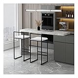 ARTSIM Barhocker-Set, 2 Stück, Moderne Samt-Barstühle mit Rückenlehne und Fuß, Thekenhocker für Küche, Café, Abendessen, Kneipe, Weiß (Grün, Höhe 75 cm)