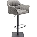 Kare Design Barhocker Thinktank, Barstuhl mit Armlehnen, Küchenhocker, Barsessel, Bistrostuhl, Schwarz-Weiß (H/B/T) 111x65x55cm