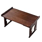 Kleiner Couchtisch, niedriger Tisch, kurzer Tisch, Bodentisch, klappbarer Erkertisch, japanischer niedriger Tisch, Couchtische für Wohnzimmer, Couchtische/Braun/50 x 28 x 22,5 cm, Feito na China