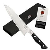 culilux® Kobe N63 Kochmesser 20 cm extrem scharfes Profi Küchenmesser aus schwedischem 14C28N Edelstahl 62HRC ergonomischer Micarta Griff High Carbon Gyuto Chefmesser