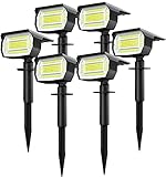 LOTMOS 6 Stück Solarstrahler für Außen Garten 6500K Kaltweiß
