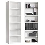 mokebo® Bücherregal weiß aus Holz 'Der Bücherwurm', Schuhregal, Holzregal, Standregal fürs Wohnzimmer, Büro, Kinderzimmer, Regal groß für die Wand mit viel Stauraum, 60cm Breite