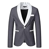 Offene, schmal geschnittene Herren-Anzugjacke mit einem Knopf in Kontrastfarbe Herren Soft Shell