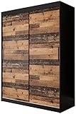 Kryspol Schiebetürenschrank Old Style T 150 cm Kleiderschrank Einlegeboden Schlafzimmer- Wohnzimmerschrank Schiebetüren Modern Design (Schubladen: 0)