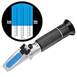 HHTEC Winzer Refraktometer 0-32 Brix (Zucker) 0-140 Öchsle 0-27 KMW mit ATC für Wein Bier Brauen für Messung des Zuckeranteils zur Herstellung von Qualitätsweinen mit Bedienungsanleitung in Deutsch