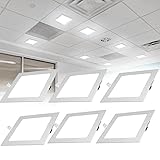 BiiKoon LED-Downlights, 15 W, ultraschlanke Deckeneinbaustrahler, nicht dimmbar, 1050 lm, wasserdichte IP44-Lampe for Badezimmer, Wohnzimmer, Küche (Color : Square Warm White 3000K, Size : 6 pack)