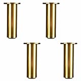 RSBRYSYBJ 4 Stück Möbelbeine,verstellbare möbelfüße,Metall Sofabeine,Badezimmer schrankbeine,Stützfüße,Sideboardfüße,Runde Tischbeine,Ersatzfüsse,couchtisch füße,mit Schrauben,Gold,15cm/5.9in