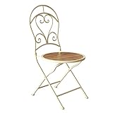 Industrielle Beistelltische, Klappbare Couchtische, Esstische Und Stühle Mit Stabilem Metallrahmen – Kleine Runde Tische Für Gärten, Terrasse Und Balkon, Platzsparend Und Leicht(Size:Stuhl,Color:Weiß)