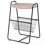 ANIFM Couchtisch Eisen Runder Tisch Wohnzimmer Kreativer Teetisch Freizeittisch Kratzfest Feuchtigkeitsbeständig und Rostbeständig,Schwarz,45 * 45 * 66CM/18 * 18 * 26INCH Feito NA China Comfortable