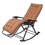 NOALED Zero Gravity Chair, Liegestuhl, Schaukelstuhl mit braun gepolstertem Kissen für Erwachsene im Wohnzimmer, zusammenklappbar, leicht