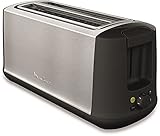 Moulinex Subito 4 Toaster, 2 lange Schlitze, 1700 W, Eco-Modus, Thermostat 7 Positionen, Brotzentrierung LS342D10, Edelstahl