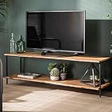 RINGO-Living Sideboard TV Lowboard Mana, Sideboard Industrial Style TV Board, Konsolentisch rustikal, Sideboard Holz massiv, TV Schrank, Fernsehschrank für Wohnzimmer & Schlafzimmer, TV Tisch Ablage