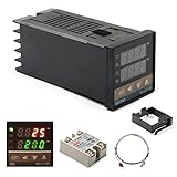 Auveach Temperaturregler PID REX-C100 Digital 110-240V 220V AC Sensor SSR K max.40A