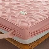 Mattress Protector Queen Mattress Pad Cover Quilted Deep Pocket,Durable Mattress Cover with Deep Pocket Stretches Up to 12 Inch,pink,59inchx79inch(1pcs)