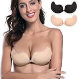 Stycizom Klebe BH 2 Stück Trägerloser BH Wiederverwendbare Push-up BH für Kleid Rückenfrei Hochzeitskleider