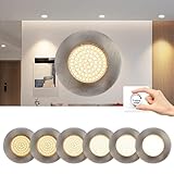 LED Einbaustrahler 230V Deckenspots Flach Dimmbar 3000K Warmweiß Spots 5W IP44 Bad Einbauleuchten, home 6er Set Deckenstrahler 550 LM CRI 90 Einbauspots für Badezimmer Küche Wohnzimmer Edelstahldesign