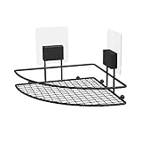 Compactor Bestlock Black Magic Badregal zur Wandmontage, selbstklebende Befestigung, trägt bis zu 6 kg, rostfreies, pulverbeschichtetes Eisen, 20 x 20 x 13,5 cm, Schwarz, RAN10207