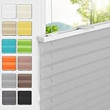 Plissee ohne Bohren Klemmfix 95x110cm Grau Faltrollo Plisseerollo Jalousie für Tür & Fenster Blickdicht Sichtschutz Sonnenschutz Rollo