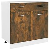 vidaXL Unterschrank mit Schublade Räuchereiche 80x46x81,5 cm