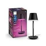 Philips Hue White & Color Ambiance Go Tragbare Tischleuchte 370lm, schwarz, bis zu 16 Mio. Farben, steuerbar via App und per Taste, kompatibel mit Amazon Alexa (Echo, Echo Dot)