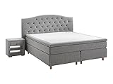 Atlantic Home Collection Boxspringbett CLAIRE, 180x200 cm, inkl. Topper (Härtegrad H2+H3 DUO), Grau