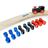 M3Druck® Gleisverbinder Holzeisenbahn Verbindungsstücke Verbinder; Adapter kompatibel mit Brio, Lillabo, Thomas and Friends, Melissa UVM. (Schwarz)