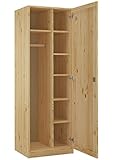 Erst-Holz® 90.60-42 Schrank Spind Eintürig Kiefer Massiv mit vielen Fächern und Schloss