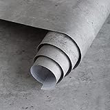JSEVEM 60CM×9M Hellgraue Selbstklebend Betonoptik 3d Effekt Tapeten Grau Klebefolie Tapete Selbstklebende Betontapete Matt Klebetapete Möbelaufkleber Wasserfest Wand Papier Möbelfolie für Schlafzimmer