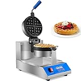YOOYIST Belgisches Waffeleisen, Professionelle Rotierende Waffle Maker, Kommerzielle Restaurants Waffelmaschine, Große Dicke Waffeln, Antihaftbeschichtung, 1200W Intelligente Temperaturkontrolle