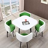 IWQHQXR Esstisch Set, Büro-Konferenz-Empfangsraum-Couchtisch mit 4 Stühlen, Kleiner Besprechungsraumtisch, runder Tisch, 80 cm Massivholz-Esstisch (Farbe: I) (Color : I)