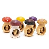 Holzfee Nussknacker Pilz Set 6-teilg aus heimischen Buchenholz Pilzform